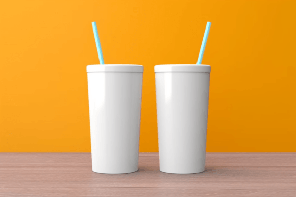 2 Beautiful White Tumbler Mockup