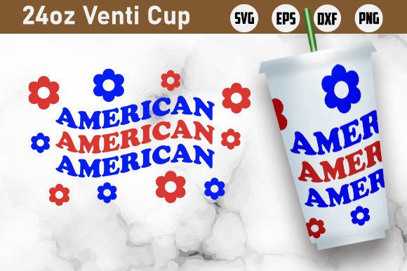 American 4th July Cold Cup Wrap
