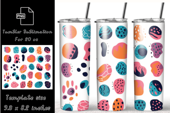 Blobs Round Abstract Tumbler Wrap PNG