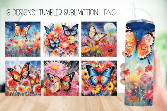 Butterfly Rainbows Tumbler Sublimation