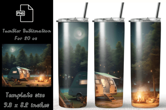 Camping Tumbler Wrap 20 Oz Sublimation