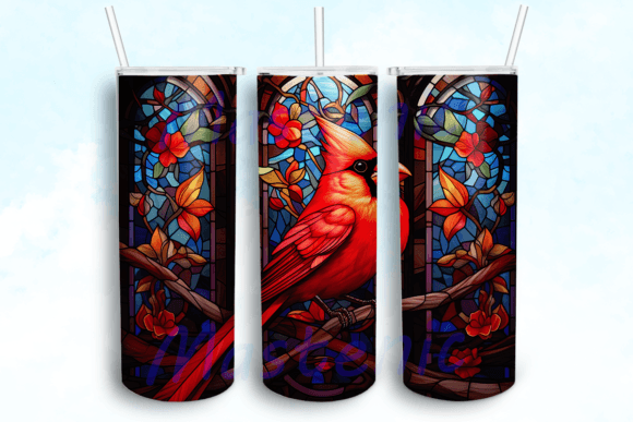 Cardinal Bird Tumbler Design