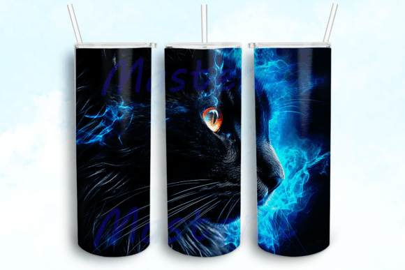 Cat with Bright Blue Eyes Tumbler PNG