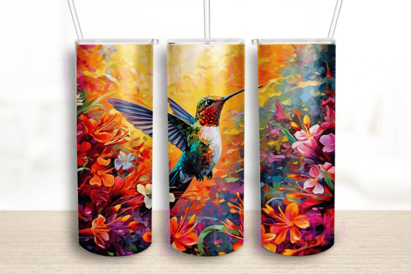 Colorful Hummingbirds Tumbler Wrap