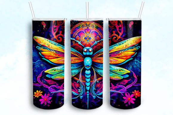 Cute Cartoon Style Dragonfly Tumbler