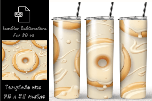 Doughnut Sweet Cream 20 Oz Tumbler Wrap