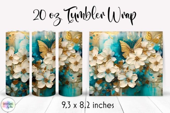 Elegant Floral Tumbler Sublimation Wrap