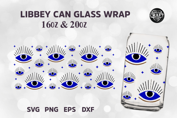 Evil Eye Libbey Can Glass SVG 16oz Wrap