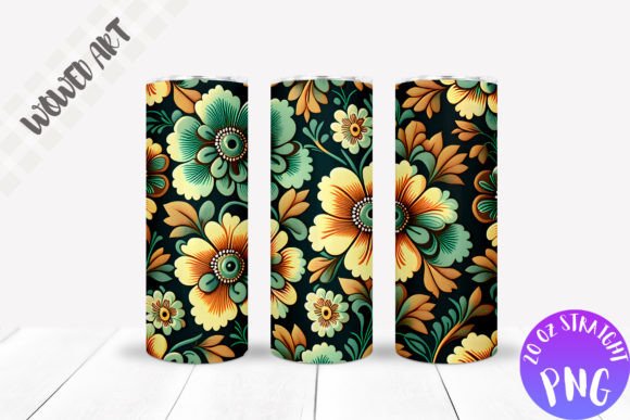 Flower Pattern Skinny Tumbler Wrap