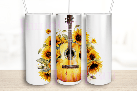 Guitar Sunflower Tumbler Wrap