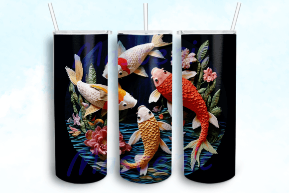 Koi Fish 20 Oz Skinny Tumbler