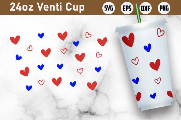 Love, 4th July 24oz Venti Cold Cup Wraps