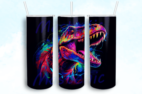 Neon T-rex 20oz Skinny Tumbler