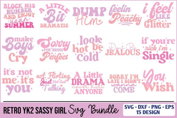 Retro Yk2 Sassy Girl SVG Bundle