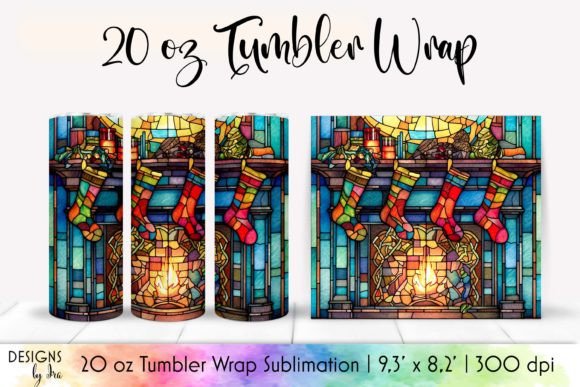 Stained Glass Christmas Stocking Tumbler