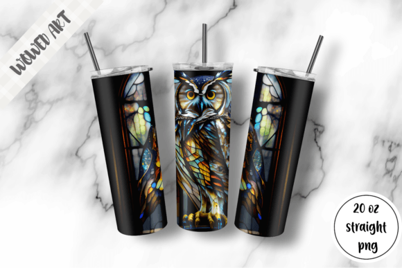 Stained Glass Owl Tumbler Wrap