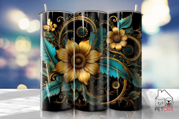 Sunflower Art Tumbler 20oz 3