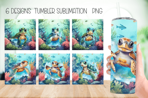 Turtle Ocean Tumbler Wrap Designs